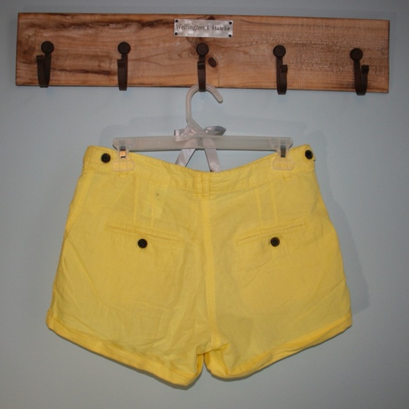 Yellow Linen Shorts - Picture 3 of 3
